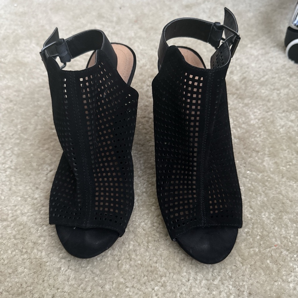 Tahari Black Peep-Toe Heels